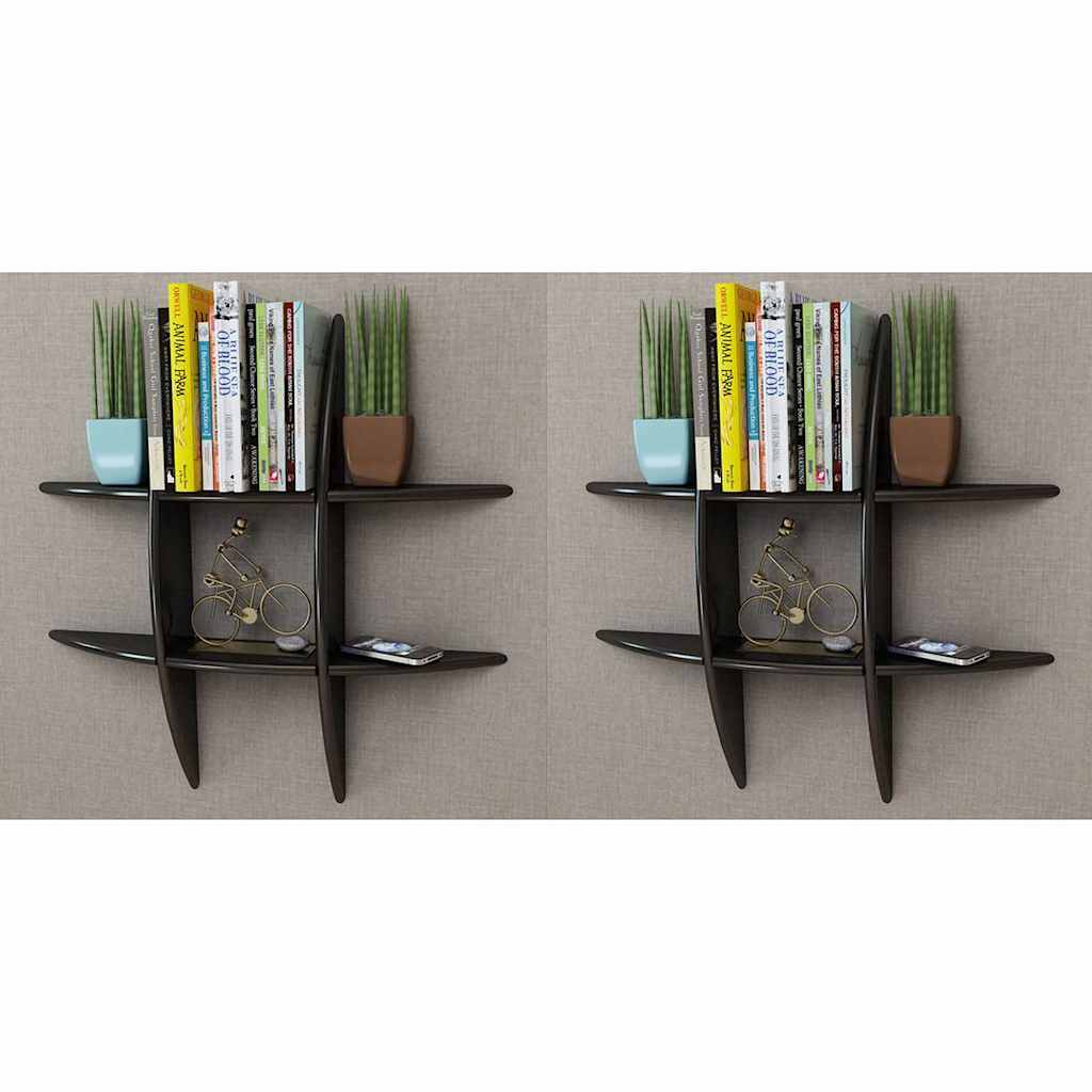 Wall Shelves 2 pcs Black