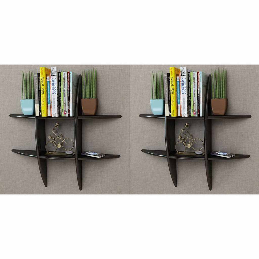 Wall Shelves 2 pcs Black