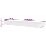 Wall Shelves 4 pcs White 60 cm - 45-Degree Angle