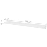 Wall Shelves 4 pcs White 120 cm - 45-Degree Angle