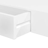 Floating Wall Shelves with Drawers 2 pcs White 80 cm - Low Angle