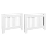 Radiator Covers 2 pcs White 112 cm Engineered Wood - Front View
