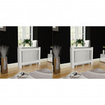 Radiator Covers 2 pcs White 112 cm Engineered Wood
