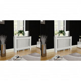 Radiator Covers 2 pcs White 112 cm Engineered Wood