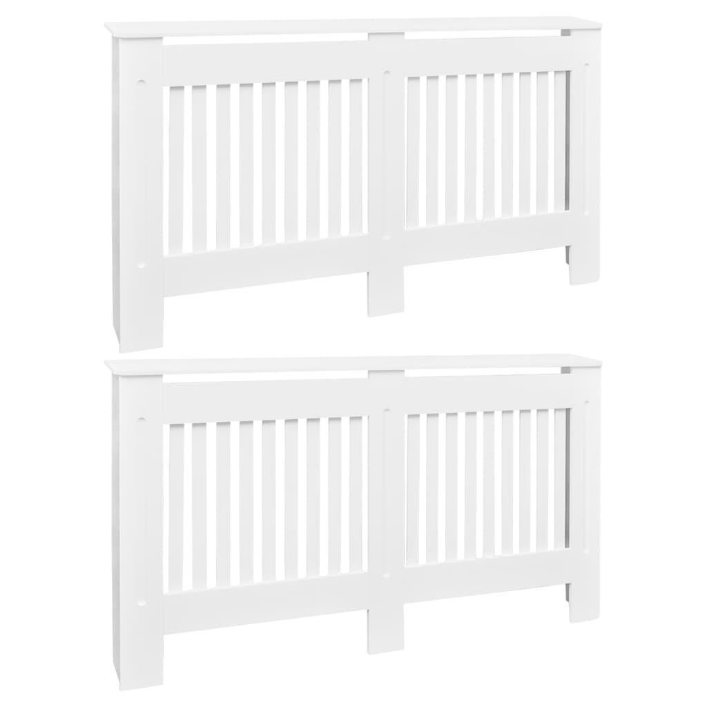 Radiator Covers 2 pcs White 152 cm Engineered Wood