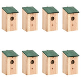 Bird Houses 8 pcs Wood 12x12x22 cm