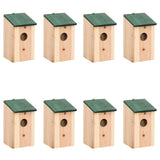 Bird Houses 8 pcs Wood 12x12x22 cm