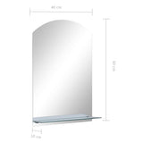 Wall Mirror with Shelf 40x60 cm Tempered Glass - Rear View