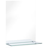 Wall Mirror with Shelf 30x50 cm Tempered Glass - Front View