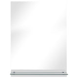 Wall Mirror with Shelf 30x50 cm Tempered Glass - Side View