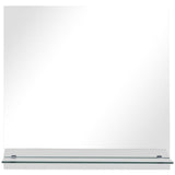 Wall Mirror with Shelf 50x50 cm Tempered Glass