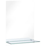 Wall Mirror with Shelf 40x60 cm Tempered Glass