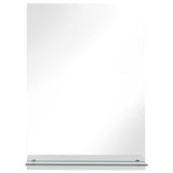 Wall Mirror with Shelf 40x60 cm Tempered Glass - Side View