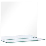 Wall Mirror with Shelf 60x60 cm Tempered Glass - Front View