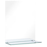 Wall Mirror with Shelf 50x70 cm Tempered Glass - Front View