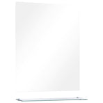 Wall Mirror with Shelf 50x60 cm Tempered Glass