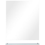 Wall Mirror with Shelf 50x60 cm Tempered Glass