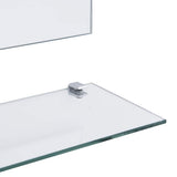 Wall Mirror with Shelf 50x60 cm Tempered Glass