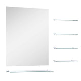 Wall Mirror with 5 Shelves Silver 50x60 cm - Front View