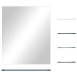 Wall Mirror with 5 Shelves Silver 50x60 cm