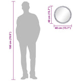 Wall Mirror 40 cm Tempered Glass - Rear View