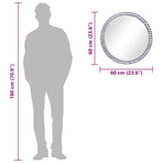 Wall Mirror 60 cm Tempered Glass