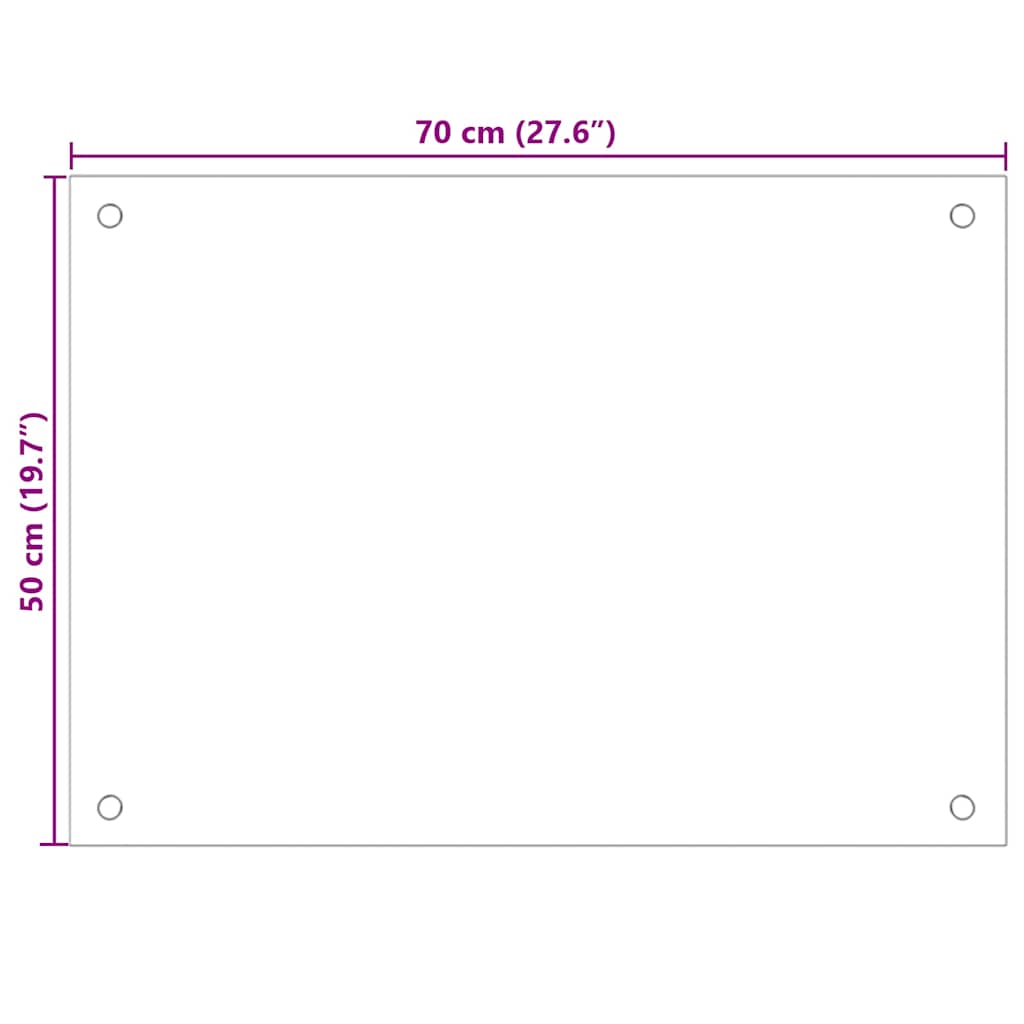Kitchen Backsplash Transparent 70x50 cm Tempered Glass