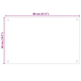 Kitchen Backsplash Transparent 80x50 cm Tempered Glass