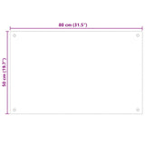 Kitchen Backsplash Transparent 80x50 cm Tempered Glass - Extra Image