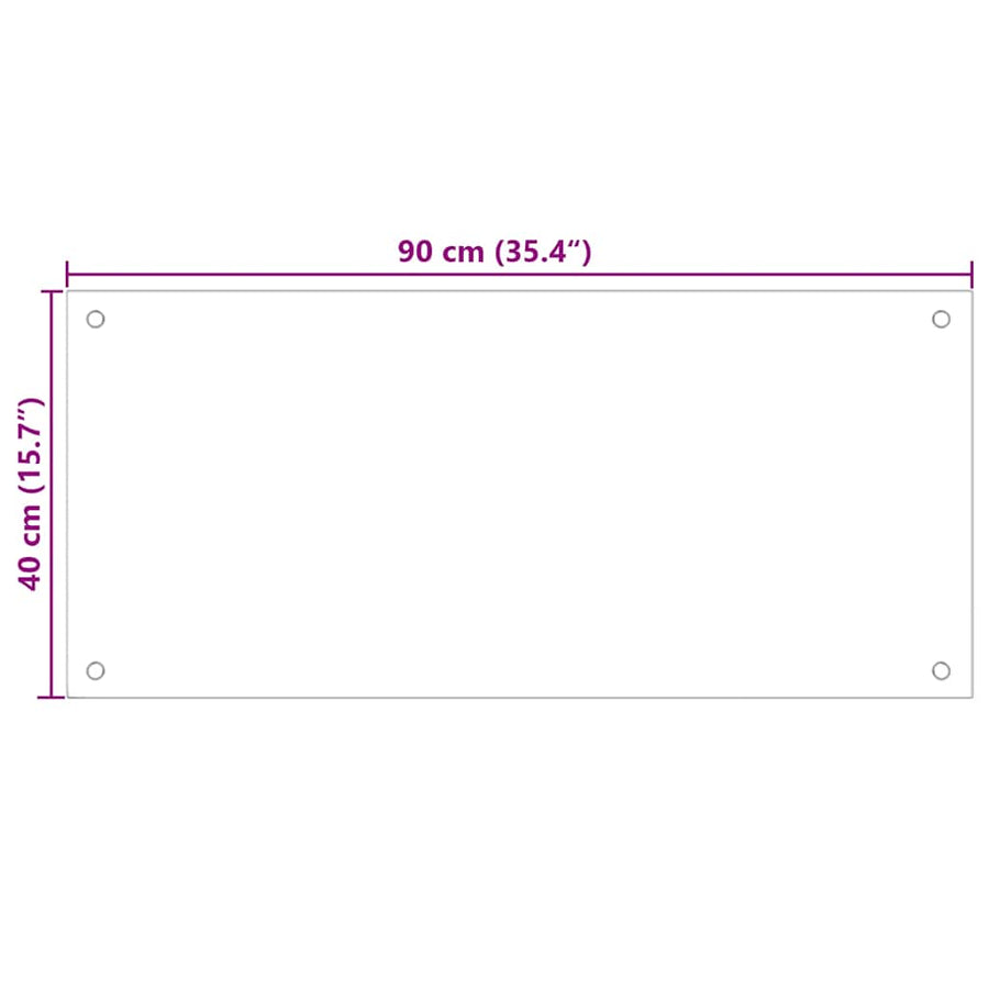 Kitchen Backsplash Transparent 90x40 cm Tempered Glass