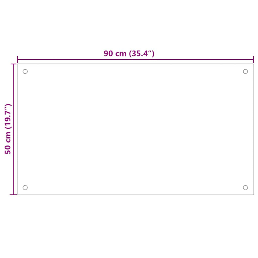 Kitchen Backsplash Transparent 90x50 cm Tempered Glass