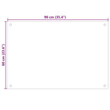 Kitchen Backsplash Transparent 90x60 cm Tempered Glass