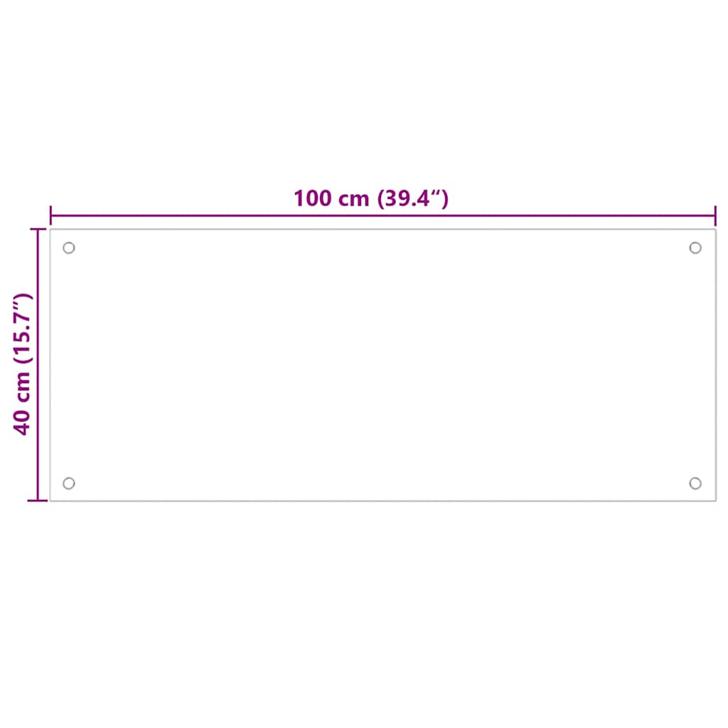Kitchen Backsplash Transparent 100x40 cm Tempered Glass