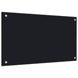 Kitchen Backsplash Black 70x40 cm Tempered Glass - 45-Degree Angle