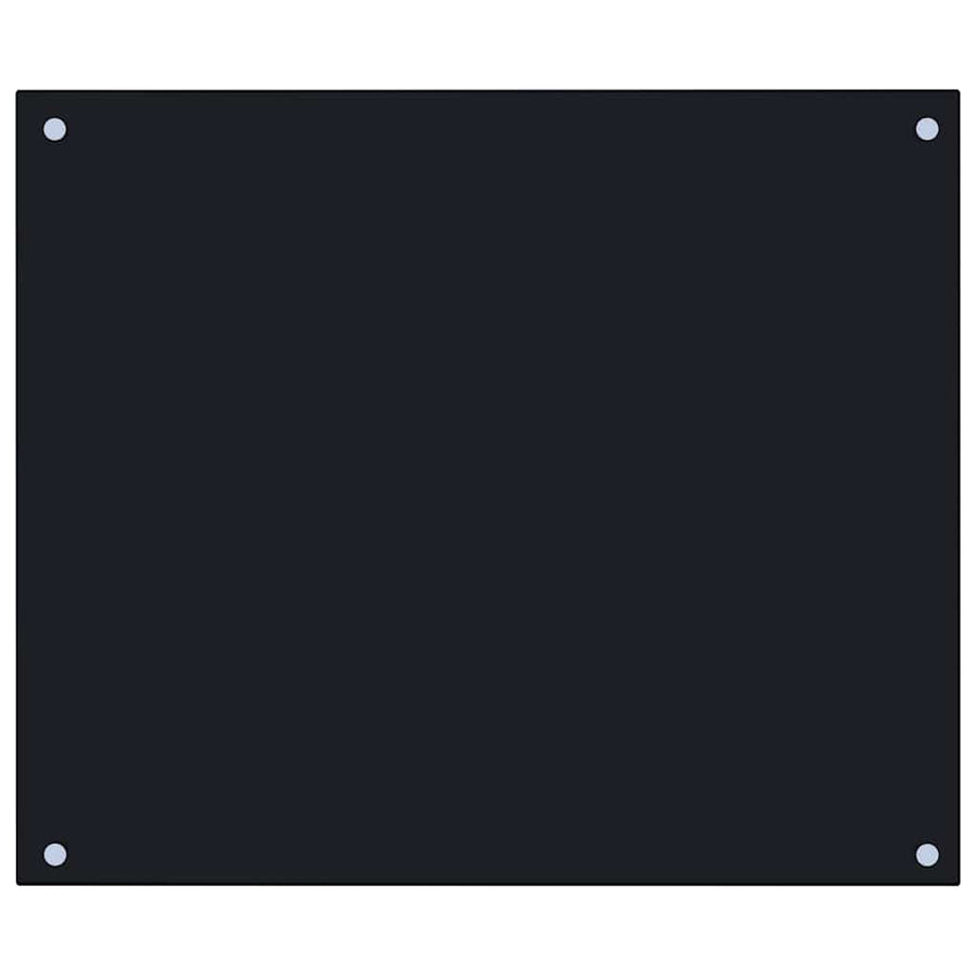 Kitchen Backsplash Black 70x60 cm Tempered Glass