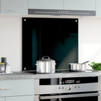 Kitchen Backsplash Black 70x60 cm Tempered Glass