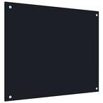 Kitchen Backsplash Black 70x60 cm Tempered Glass