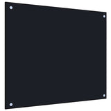 Kitchen Backsplash Black 70x60 cm Tempered Glass - 45-Degree Angle