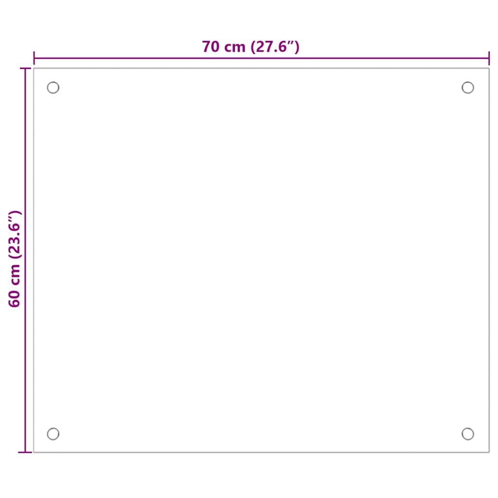 Kitchen Backsplash Black 70x60 cm Tempered Glass