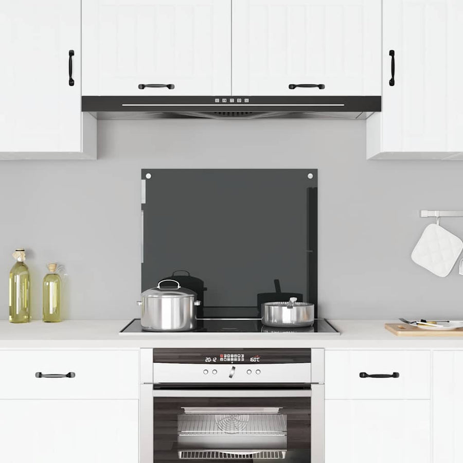 Kitchen Backsplash Black 70x60 cm Tempered Glass