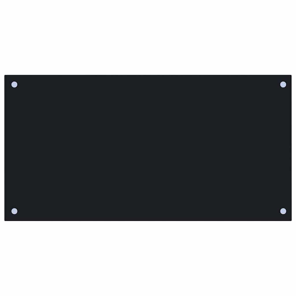 Kitchen Backsplash Black 80x40 cm Tempered Glass