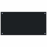 Kitchen Backsplash Black 80x40 cm Tempered Glass - Front View