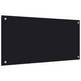 Kitchen Backsplash Black 80x40 cm Tempered Glass - 45-Degree Angle