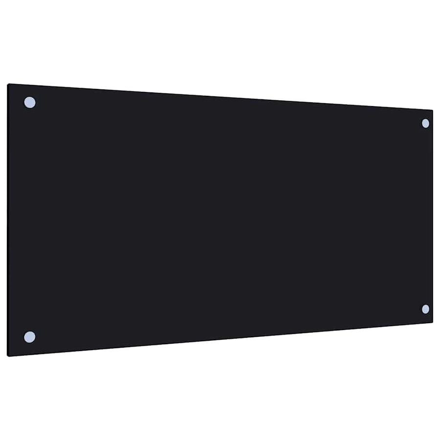 Kitchen Backsplash Black 80x40 cm Tempered Glass