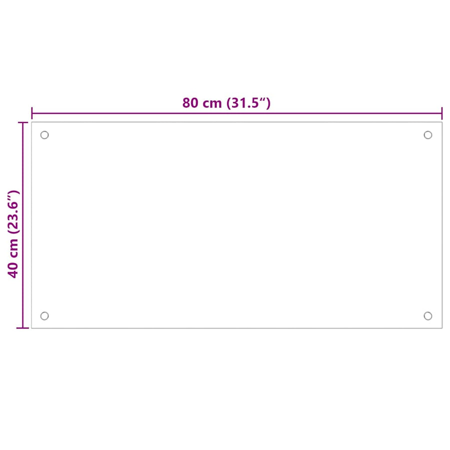 Kitchen Backsplash Black 80x40 cm Tempered Glass