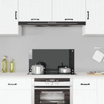 Kitchen Backsplash Black 80x40 cm Tempered Glass