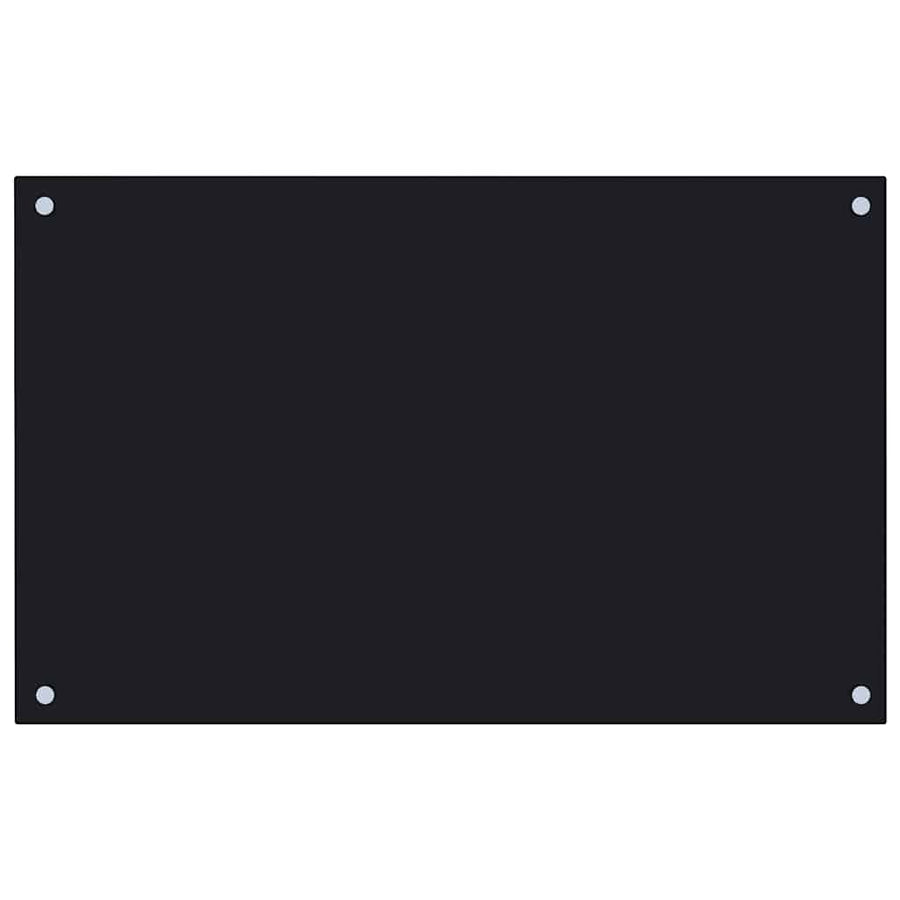 Kitchen Backsplash Black 80x50 cm Tempered Glass