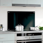 Kitchen Backsplash Black 80x50 cm Tempered Glass