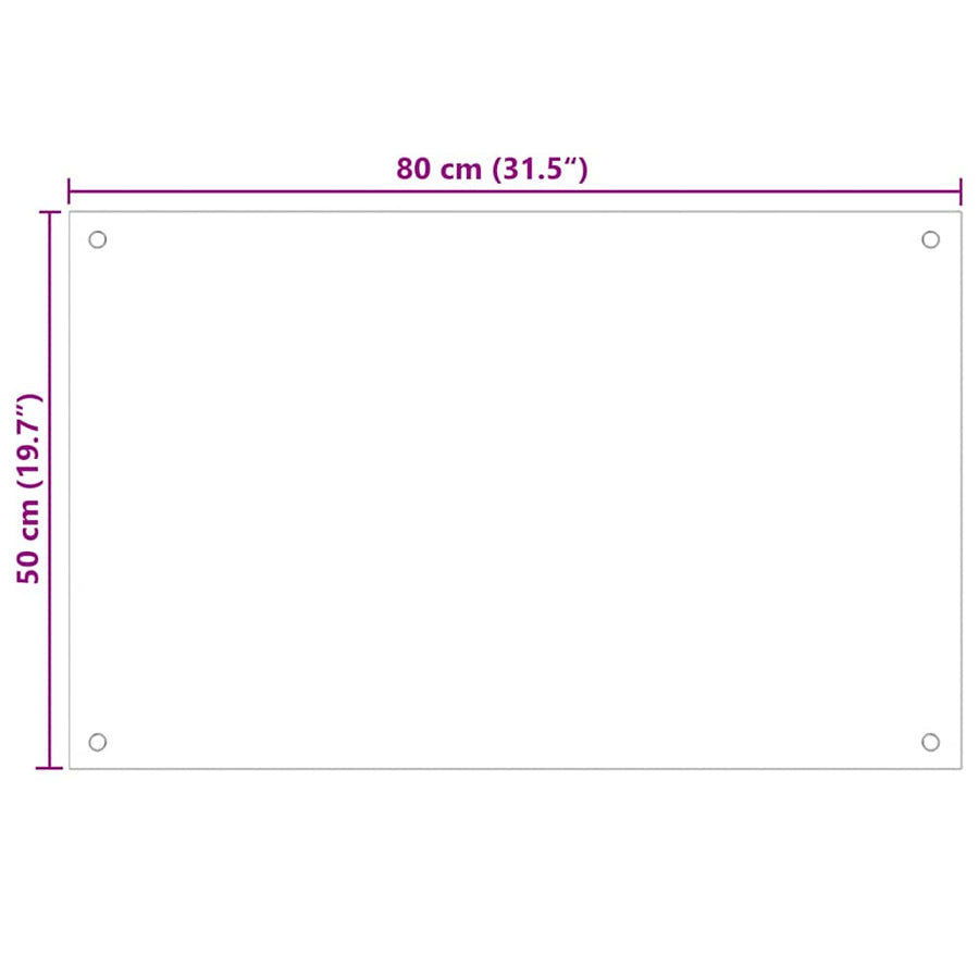 Kitchen Backsplash Black 80x50 cm Tempered Glass