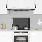 Kitchen Backsplash Black 80x50 cm Tempered Glass